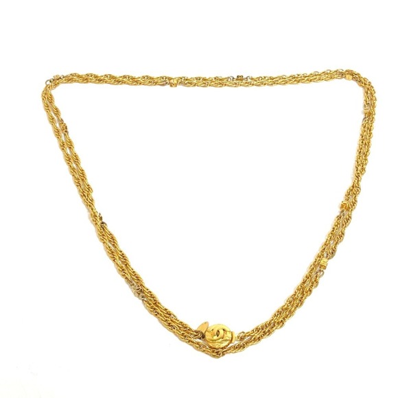 CHANEL Gold Logo Necklace